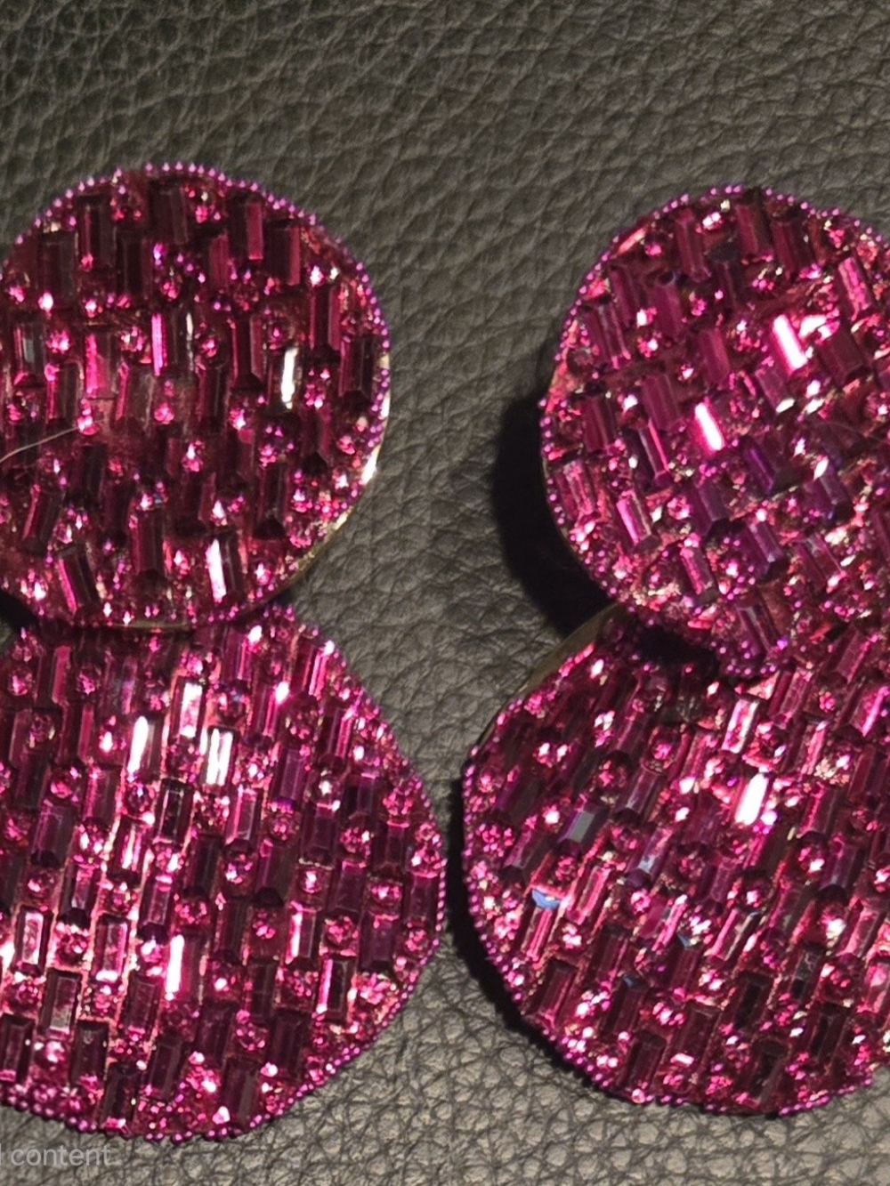 Fuchsia Sparkle Beaded Double Disc Drop Earrings - Women Jewelry